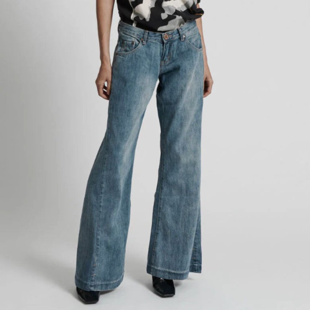 One Teaspoon Westenders Wide Leg Baggy Jeans Size 27